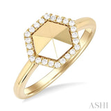 Hexagon Shape Petite Diamond Fashion Ring