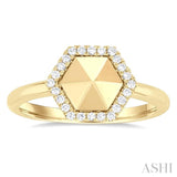 Hexagon Shape Petite Diamond Fashion Ring