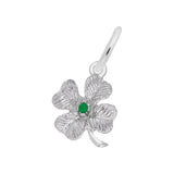 Four Leaf Clover With Bead Accent Charm