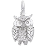 SILVER WISE OWL CHARM 