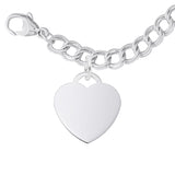 SILVER MEDIUM HEART BRACELET SET