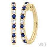 Gemstone Diamond Hoop Earring