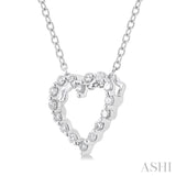 Silver Heart Shape Diamond Pendant