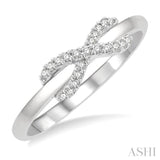 1/10 Ctw Infinity Petite Round Cut Diamond Fashion Ring in 10K White Gold