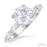 Round Shape Semi-Mount Diamond Engagement Ring