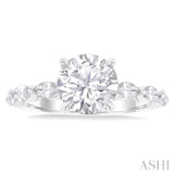 Round Shape Semi-Mount Diamond Engagement Ring