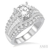 Round Shape Semi-Mount Diamond Engagement Ring