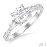 Round Shape Semi-Mount Diamond Engagement Ring