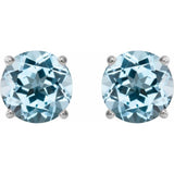Sterling Silver 7 mm Natural Sky Blue Topaz Earrings