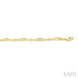 1/4 Ctw Marquise Link Round Cut Diamond Fashion Bracelet in 10K Yellow Gold