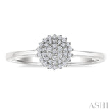 1/6 Ctw Petite Round Shape Round Cut Diamond Cluster Fashion Ring in 10K White Gold