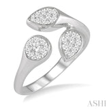 1/3 Ctw Lovebright Open Center Mixed Shape Mounts Round Cut Diamond Fashion Ring in 10K White Gold