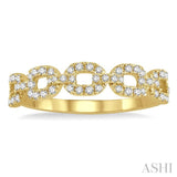 1/4 Ctw Box Chain Link Round Cut Diamond Ladies Band in 14K Yellow Gold