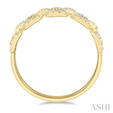 1/4 Ctw Box Chain Link Round Cut Diamond Ladies Band in 14K Yellow Gold
