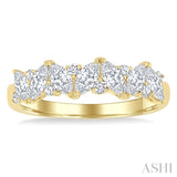 1 Ctw Scatter Marquise and Round Cut Diamond Fashion Band in 14K Yellow Gold