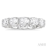 3 3/4 Ctw East-West Set Oval Cut Diamond Eternity Wedding Band in 14K White Gold