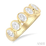 2 Ctw 7-Stone Bezel Set Oval Cut Diamond Fashion Band in 14K Yellow Gold