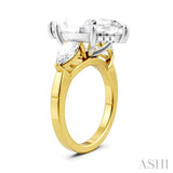 1 Ctw Tri-Mount Marquise Shape Center Pear and Round Cut Diamond Semi Mount Engagement Ring in 14K Yellow and White Gold