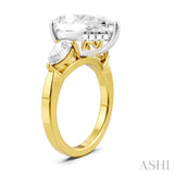 1 Ctw Tri-Mount Centerpiece Pear and Round Cut Diamond Semi Mount Engagement Ring in 14K Yellow and White Gold