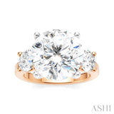 1 Ctw Tri-Mount Past, Present and Future Round Cut Diamond Semi Mount Engagement Ring in 14K Rose and White Gold