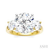 1 Ctw Tri-Mount Past, Present and Future Round Cut Diamond Semi Mount Engagement Ring in 14K Yellow and White Gold