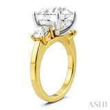 1 Ctw Tri-Mount Past, Present and Future Round Cut Diamond Semi Mount Engagement Ring in 14K Yellow and White Gold