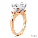 1 Ctw Tri-Mount Princess Shape Round Cut Diamond Semi Mount Engagement Ring in 14K Rose and White Gold