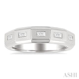 1/6 Ctw Geometric Shape Emerald Cut Diamond Fashion Band in 14K White Gold