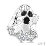 1/20 Ctw Petite Ghost Round Cut Diamond Fashion Earrings in 10K White Gold