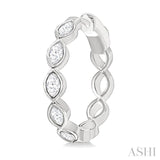 1 Ctw Bezel Set Marquise Cut Diamond Fashion Hoop Earrings in 14K White Gold