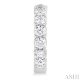 3 Ctw Inside-Out Embellished Round Cut Diamond Hoop Earrings in 14K White Gold