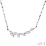 1/3 Ctw Graduated Marquise Cut Diamond Fashion Necklace in 14K White Gold