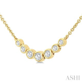 1/4 Ctw Graduated Bezel Set Round Cut Diamond Smile Necklace in 14K Yellow Gold