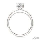1/20 Ctw Circular Shape Grooved Shank Round Cut Diamond Semi-Mount Engagement Ring in 14K White Gold