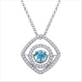 Aquamarine & Diamond 18K Rhythm of Love Pendant