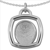 11mm Square Halo Finger Print Pendant