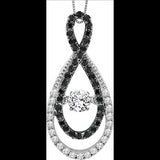 1/2ctw White and Black Diamond 14K Rhythm of Love Pendant