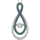 1/2ctw White and Blue Diamond 14K Rhythm of Love Pendant