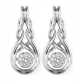 Cluster Diamond Sterling Silver Rhythm of Love Earrings