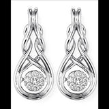 Cluster Diamond Sterling Silver Rhythm of Love Earrings