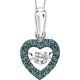 1/5ctw White and Blue Diamond 10K Rhythm of Love Pendant