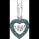 1/5ctw White and Blue Diamond 10K Rhythm of Love Pendant