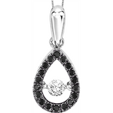 1/5ctw White and Black Diamond 10K Rhythm of Love Pendant