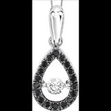 1/5ctw White and Black Diamond 10K Rhythm of Love Pendant