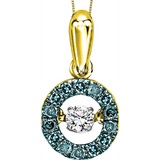 1/5ctw White and Blue Diamond 10K Rhythm of Love Pendant