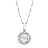 Cluster Diamond Sterling Silver Rhythm of Love Pendant