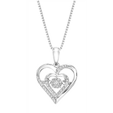 Cluster Diamond Sterling Silver Rhythm of Love Pendant