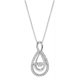 Cluster Diamond Sterling Silver Rhythm of Love Pendant