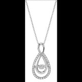 Cluster Diamond Sterling Silver Rhythm of Love Pendant