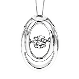 1/8ctw Diamond Sterling Silver Rhythm of Love Pendant